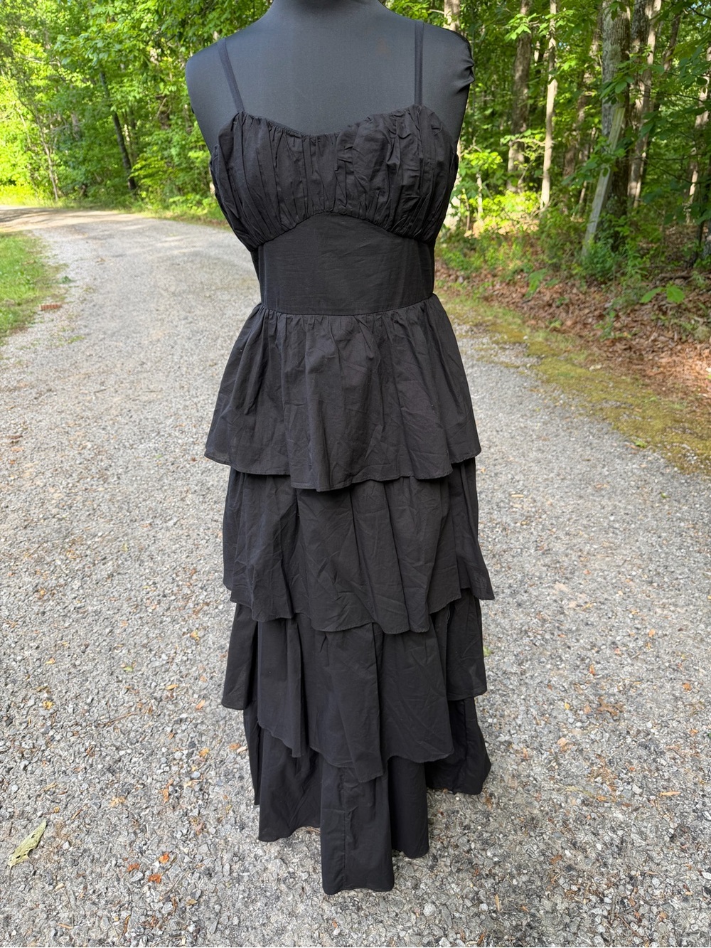Black Tiered Ruffle Maxi Dress